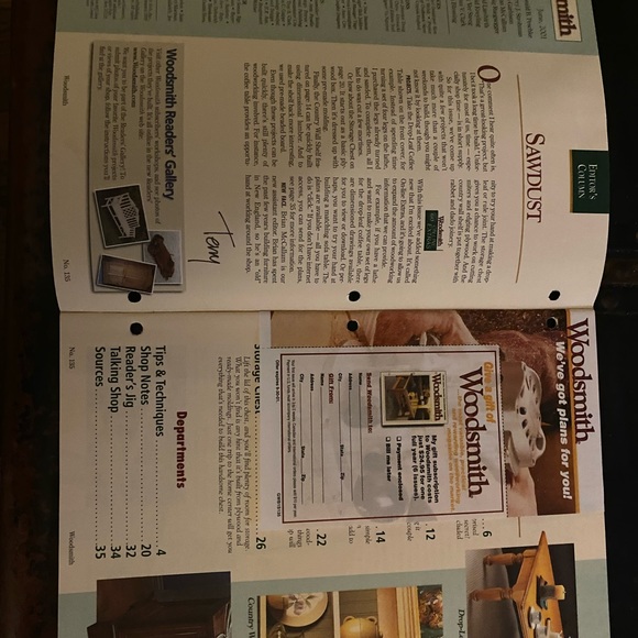 🎉5/$10🎉 Woodsmith magazine vol 23 number 135 June 2001 drop leaf coffee table - Picture 2 of 7